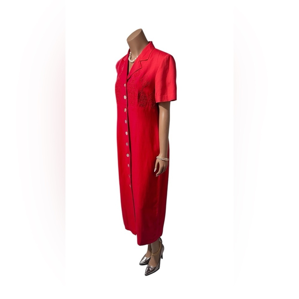 Elegant Red Button-Down Dress☑️ - Picture 9 of 13